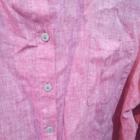 Chicos 100% linen red button up top size 20/22 - Picture 3 of 6